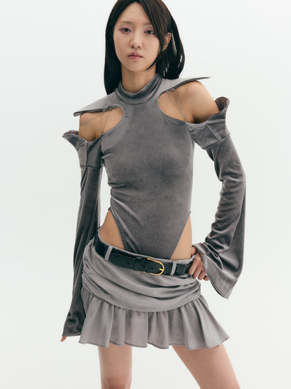 Draped Skirt with Ruffles