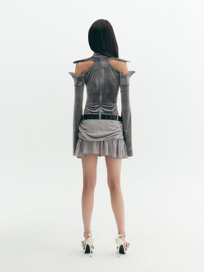 Draped Skirt with Ruffles